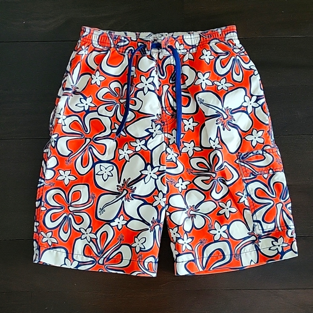 BOY'S CHARLIE ROCKET FLORAL BATHING SUIT SHORTS SWIM TRUNKS BOARD SHORTS SIZE 12